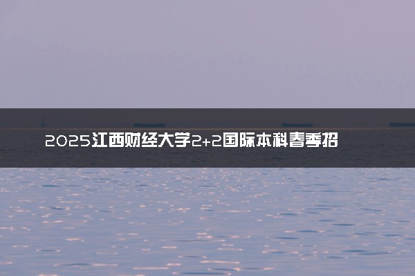 2025江西财经大学2+2国际本科春季招生项目优势
