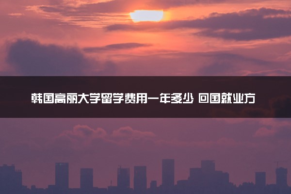 韩国高丽大学留学费用一年多少 回国就业方向