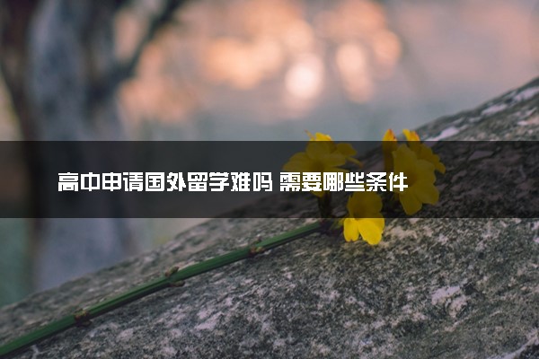 高中申请国外留学难吗 需要哪些条件