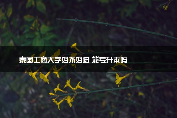 泰国工商大学好不好进 能专升本吗