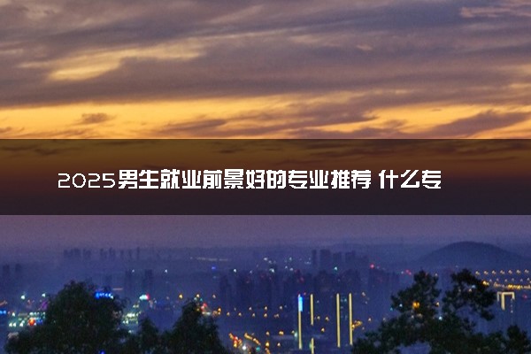 2025男生就业前景好的专业推荐 什么专业收入高