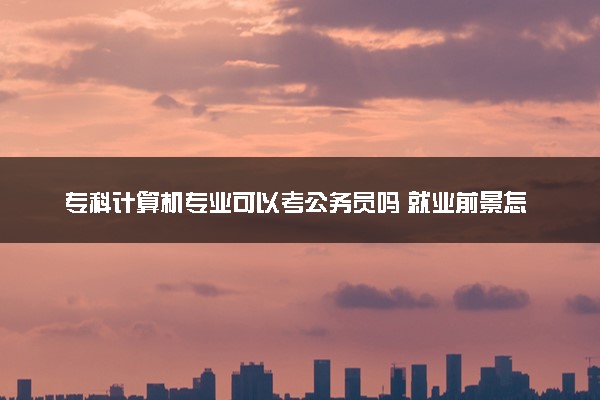 专科计算机专业可以考公务员吗 就业前景怎么样