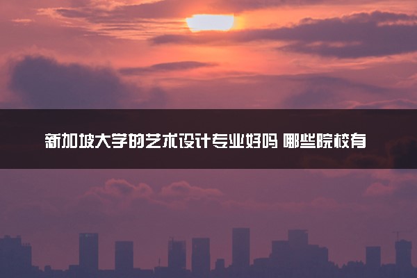 新加坡大学的艺术设计专业好吗 哪些院校有