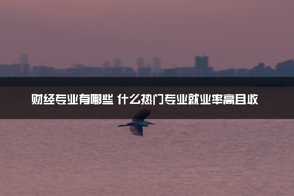 财经专业有哪些 什么热门专业就业率高且收入高