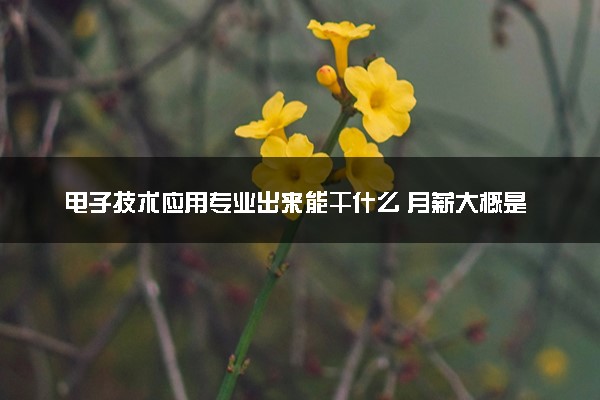 电子技术应用专业出来能干什么 月薪大概是多少