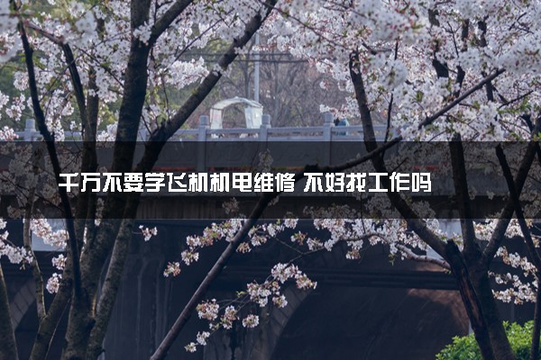 千万不要学飞机机电维修 不好找工作吗