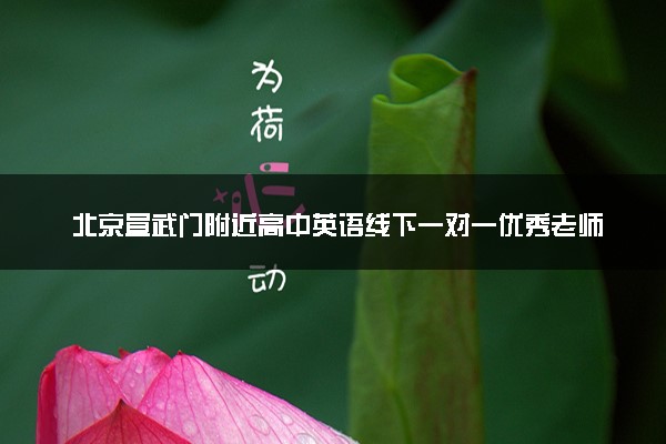 北京宣武门附近高中英语线下一对一优秀老师推荐