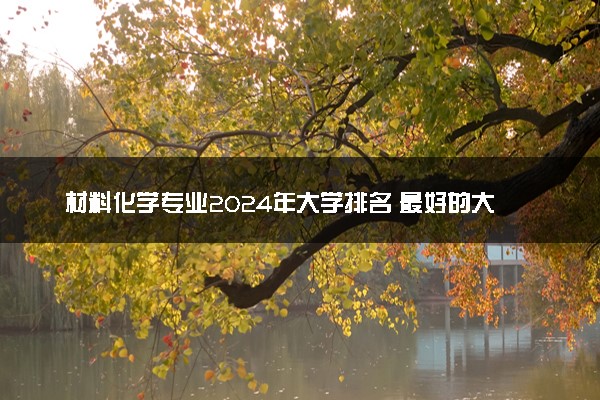 材料化学专业2024年大学排名 最好的大学排行榜