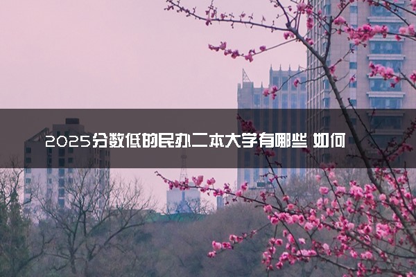 2025分数低的民办二本大学有哪些 如何选适合自己的学校