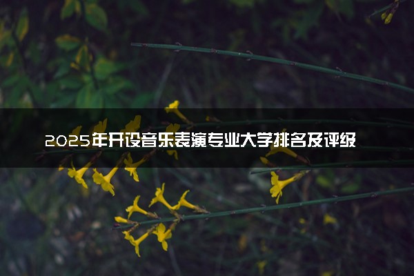 2025年开设音乐表演专业大学排名及评级 高校排行榜