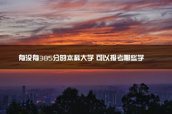 有没有385分的本科大学 可以报考哪些学校