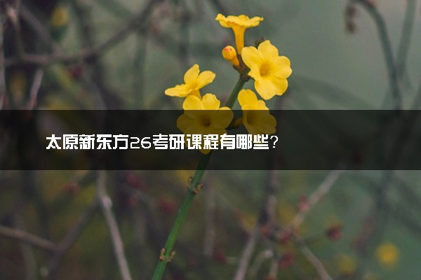 太原新东方26考研课程有哪些？