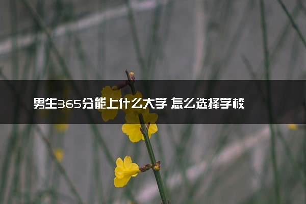 男生365分能上什么大学 怎么选择学校