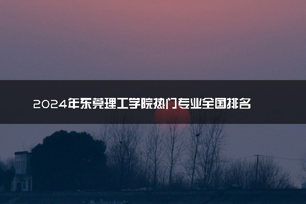 2024年东莞理工学院热门专业全国排名 有