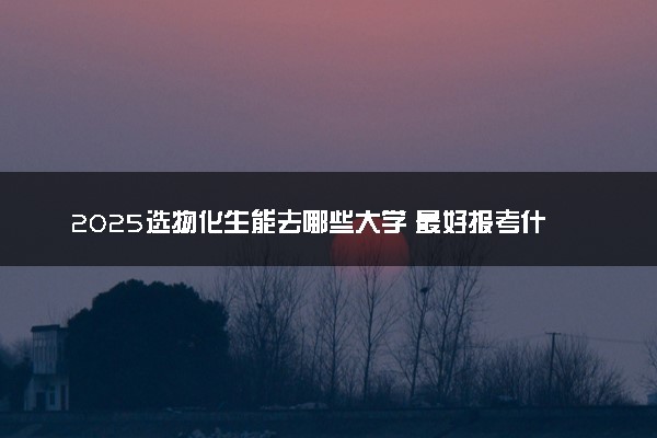 2025选物化生能去哪些大学 最好报考什么院校