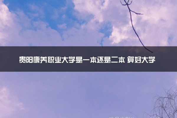 贵阳康养职业大学是一本还是二本 算好大学吗