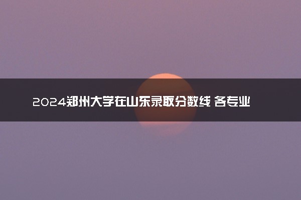 2024郑州大学在山东录取分数线 各专业分数及位次
