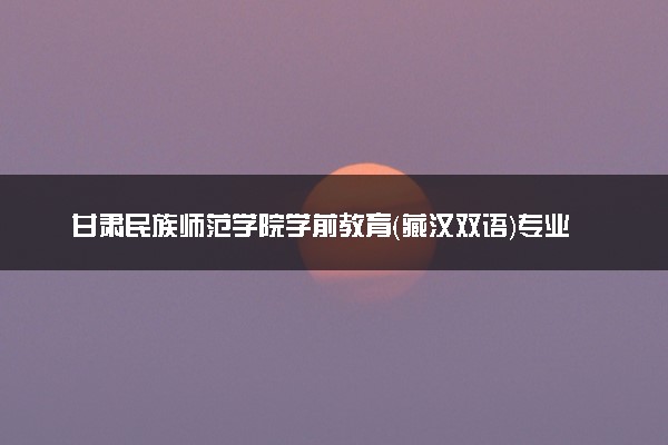 甘肃民族师范学院学前教育（藏汉双语）专业怎么样 录取分数线多少