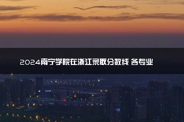 2024南宁学院在浙江录取分数线 各专业分数及位次