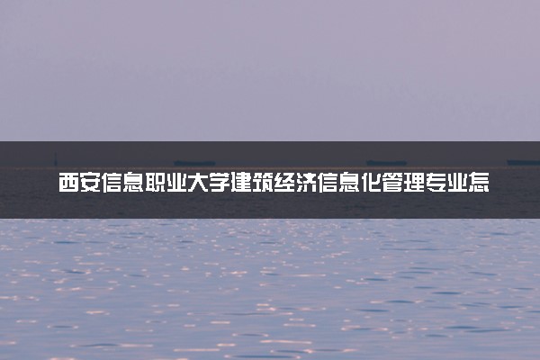 西安信息职业大学建筑经济信息化管理专业怎么样 录取分数线多少