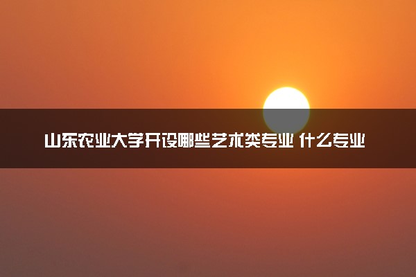 山东农业大学开设哪些艺术类专业 什么专业前景好