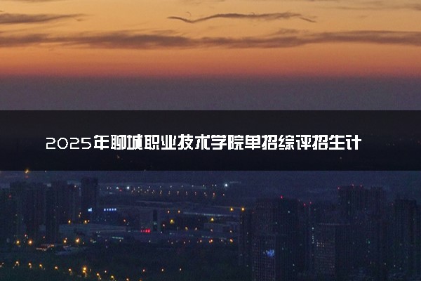 2025年聊城职业技术学院单招综评招生计划及专业