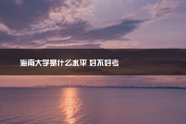海南大学是什么水平 好不好考