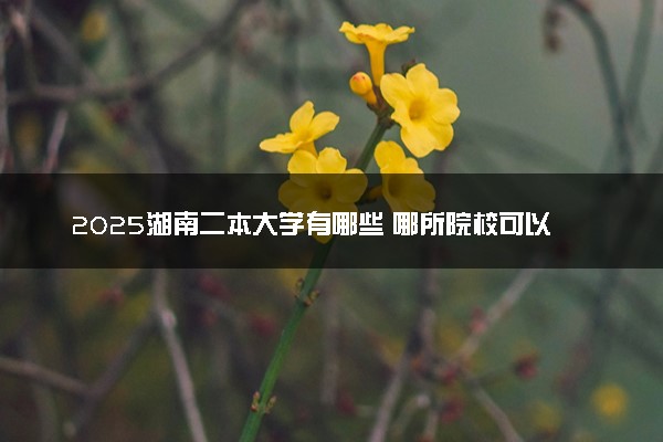 2025湖南二本大学有哪些 哪所院校可以捡漏