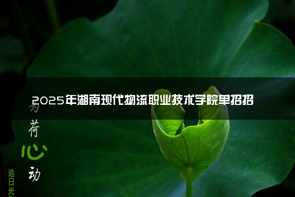 2025年湖南现代物流职业技术学院单招招生计划及专业