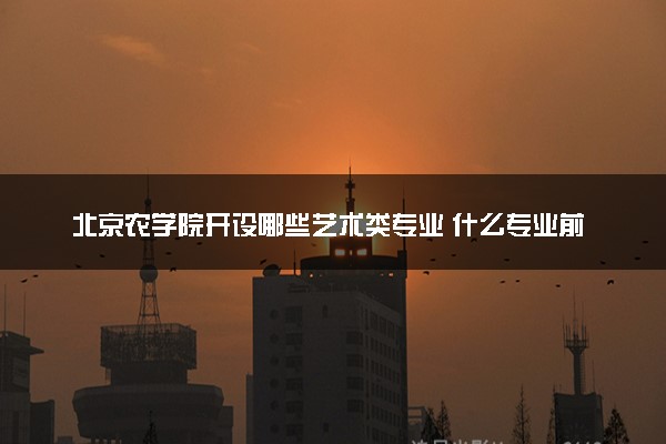 北京农学院开设哪些艺术类专业 什么专业前景好