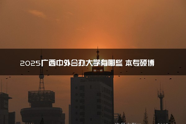 2025广西中外合办大学有哪些 本专硕博院校名单汇总