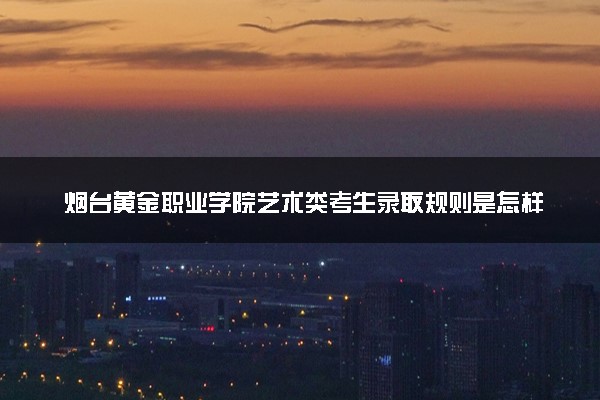 烟台黄金职业学院艺术类考生录取规则是怎样的 有哪些要求