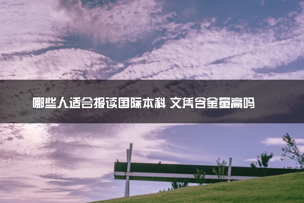 哪些人适合报读国际本科 文凭含金量高吗