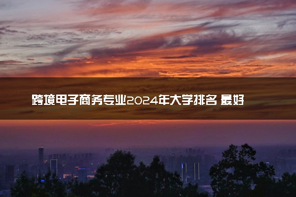 跨境电子商务专业2024年大学排名 最好的大学排行榜