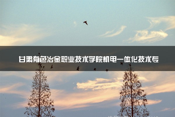 甘肃有色冶金职业技术学院机电一体化技术专业怎么样 录取分数线多少