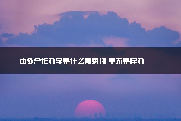 中外合作办学是什么意思啊 是不是民办