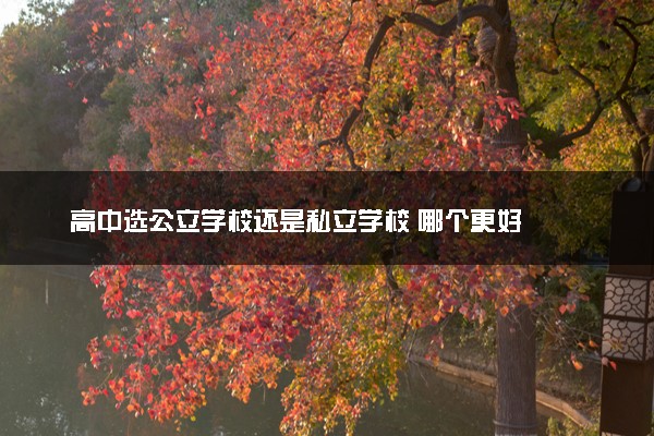 高中选公立学校还是私立学校 哪个更好