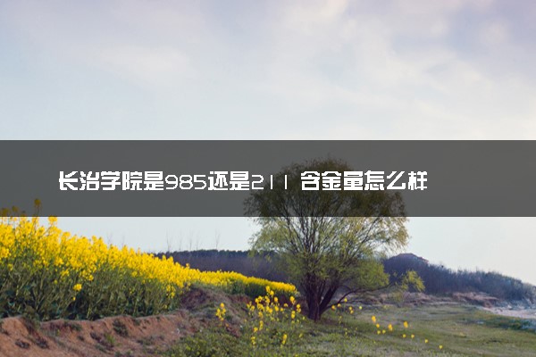 长治学院是985还是211 含金量怎么样