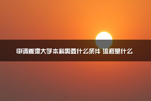 申请香港大学本科需要什么条件 流程是什么