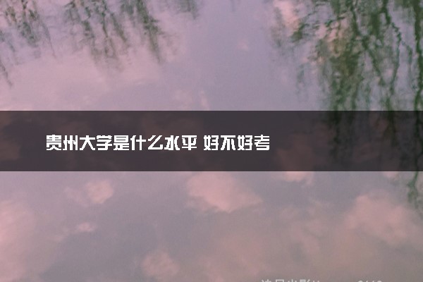 贵州大学是什么水平 好不好考