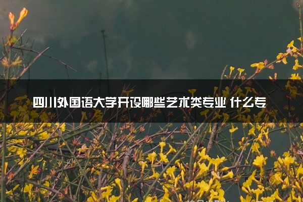 四川外国语大学开设哪些艺术类专业 什么专业前景好