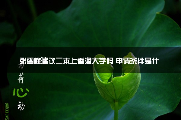 张雪峰建议二本上香港大学吗 申请条件是什么