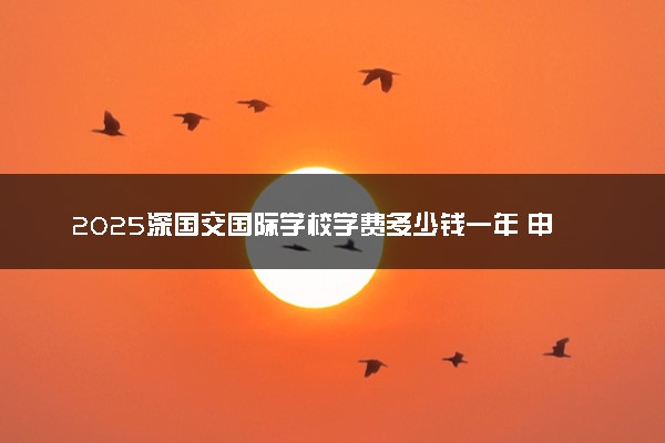 2025深国交国际学校学费多少钱一年 申请流程是怎样的
