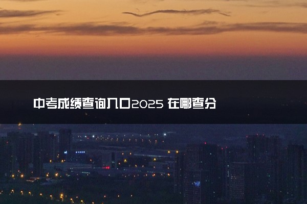 中考成绩查询入口2025 在哪查分