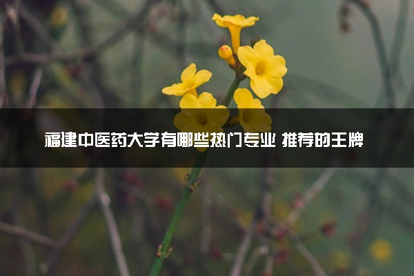 福建中医药大学有哪些热门专业 推荐的王牌专业