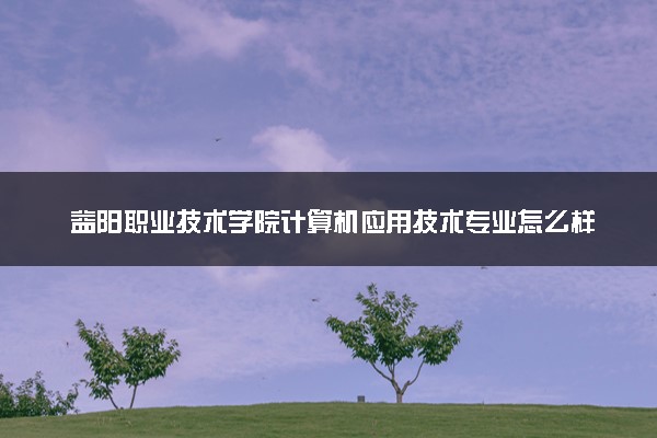 益阳职业技术学院计算机应用技术专业怎么样 录取分数线多少