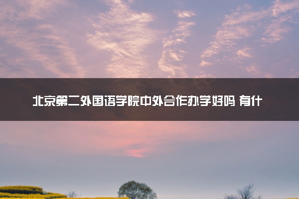 北京第二外国语学院中外合作办学好吗 有什么用