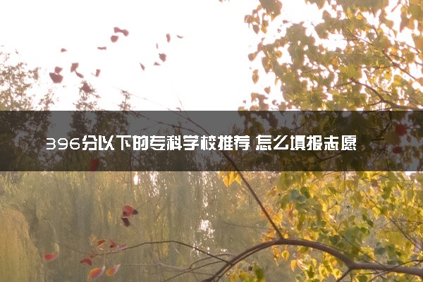 396分以下的专科学校推荐 怎么填报志愿