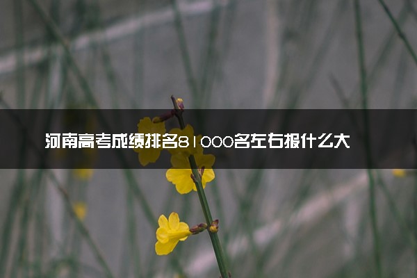 河南高考成绩排名81000名左右报什么大学好（2025年参考）