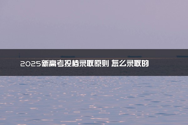 2025新高考投档录取原则 怎么录取的